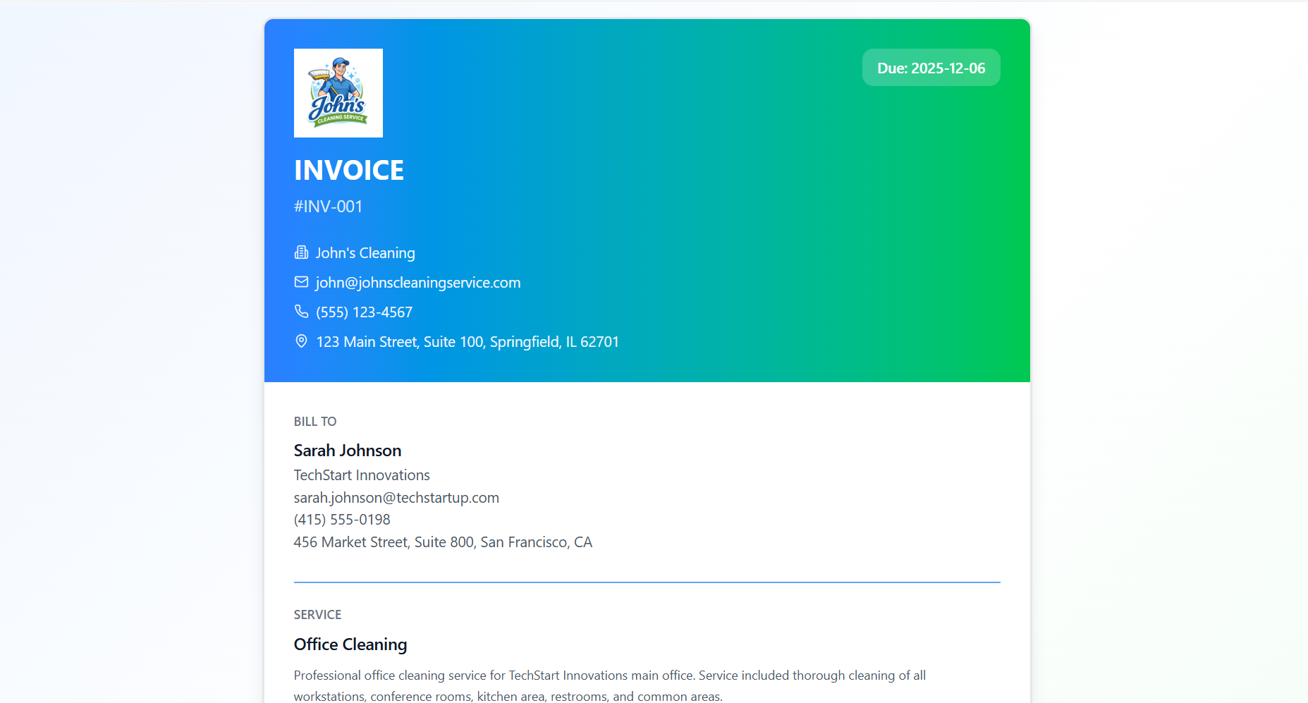 ProWorx invoice and payment flow
